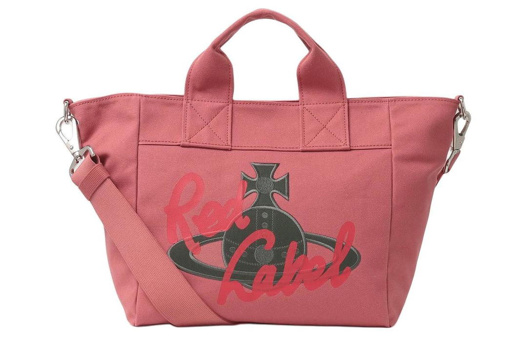 Vivienne Westwood Vivienne Westwood Cotton Canvas Canvas Bag Shoulder Bag Crossbody Bag Handbag Large Size Women's Pink