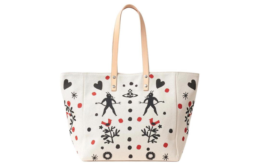 Vivienne Westwood Vivienne Westwood Cotton Tote Bag Shopping Bag Shoulder Bag Handbag Women's Ecru
