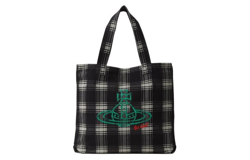Vivienne Westwood Vivienne Westwood Cotton With Cow Leather Handbag Women's Black White