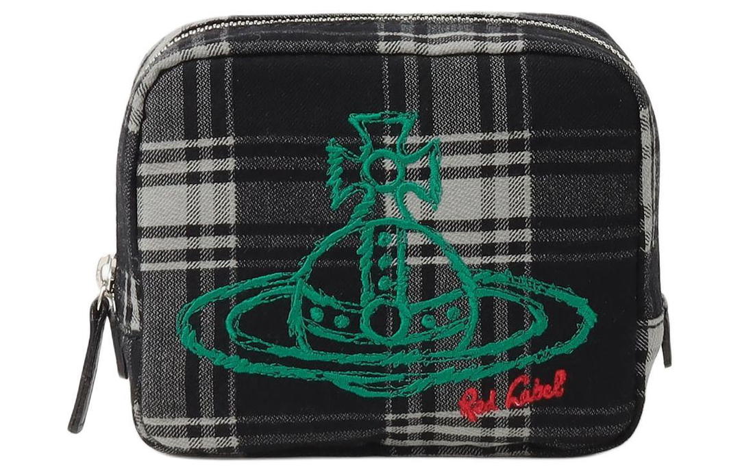 Vivienne Westwood Vivienne Westwood Cotton With Cow Leather Clutch Women's Black White