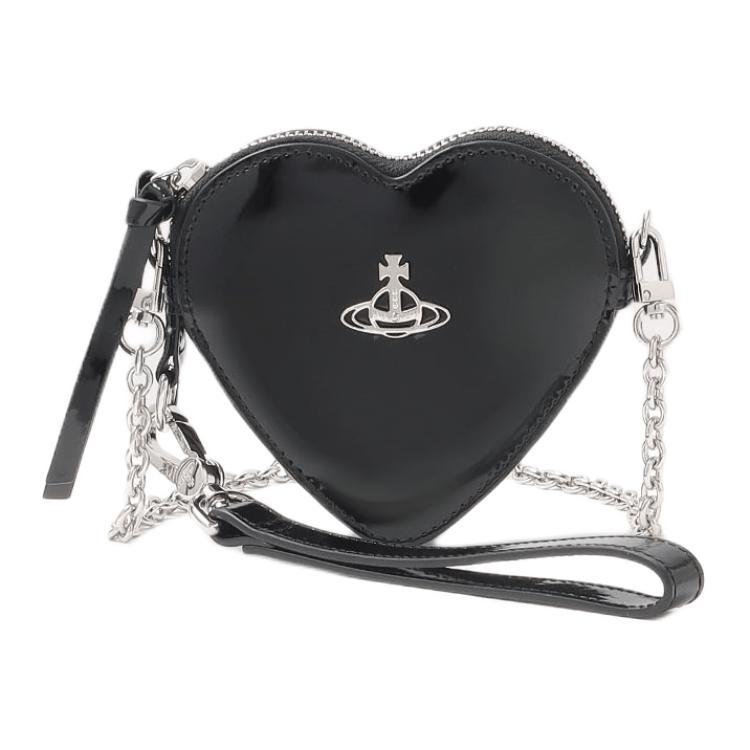Vivienne Westwood Vivienne Westwood Cow Leather Heart-Shaped Bag Clutch Shoulder Bag Regular Women's Black