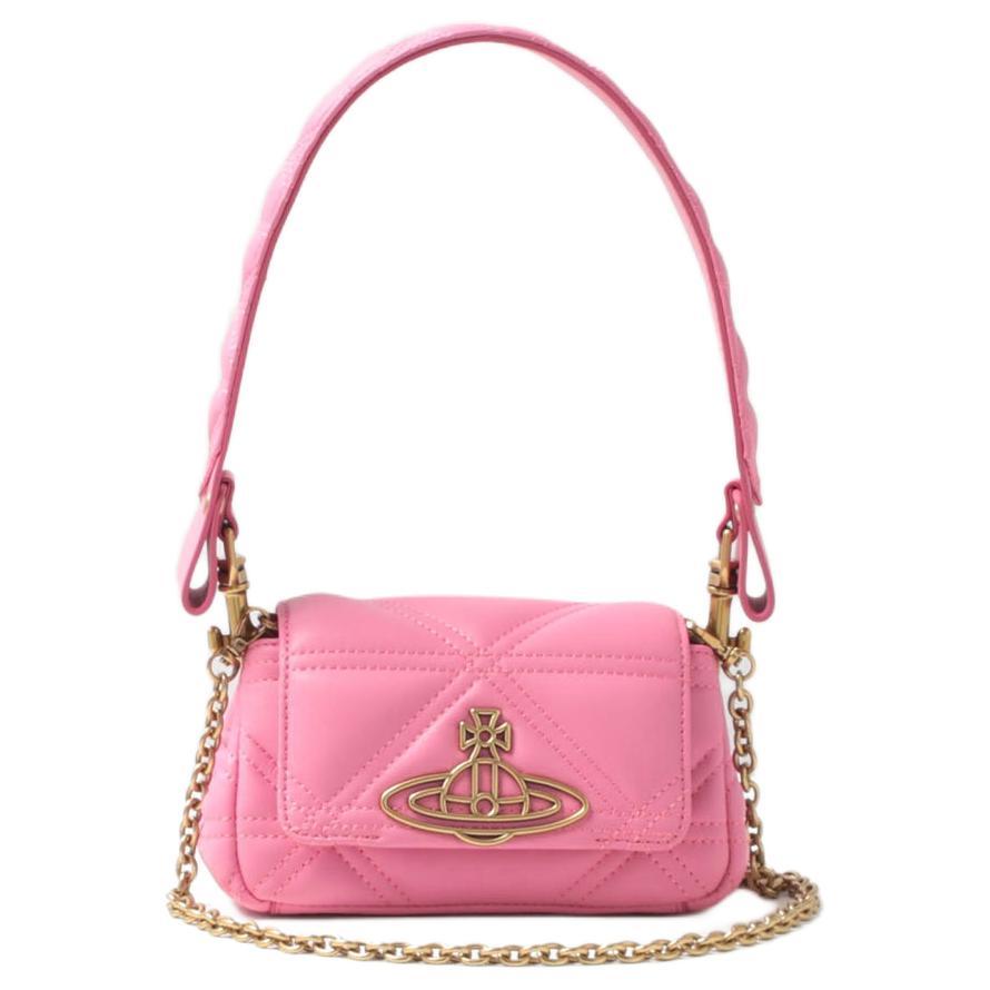 Vivienne Westwood Vivienne Westwood HAZEL Sheepskin Shoulder Bag, Crossbody Bag, Handbag Small Size Women's Pink