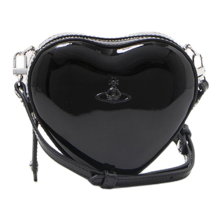 Vivienne Westwood Vivienne Westwood Grained Leather Heart-Shaped Bag Shoulder Bag Crossbody Bag Mini Women's Black
