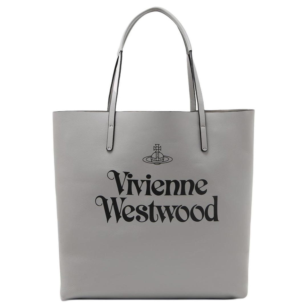 Vivienne Westwood Vivienne Westwood Studio Cow Leather Tote Bag Shopping Bag Handbag Women's Gray