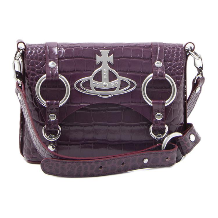 Vivienne Westwood Vivienne Westwood Cow Leather Crossbody Bag Shoulder Bag Women's Purple