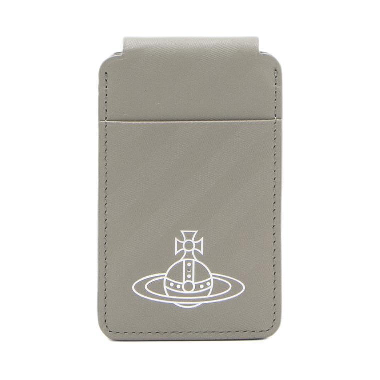 Vivienne Westwood Vivienne Westwood Cow Leather Card Sleeve Card Holder Women's Gray Plaid