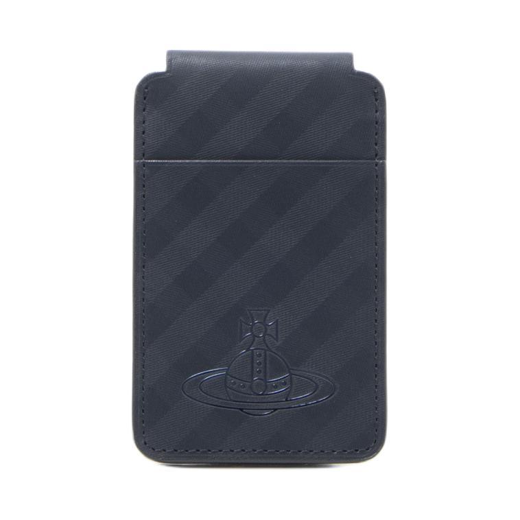 Vivienne Westwood Vivienne Westwood Cow Leather Card Holder Women's Marine Blue Plaid