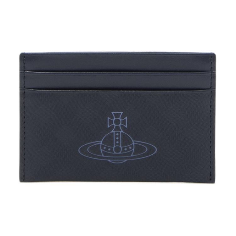 Vivienne Westwood Vivienne Westwood Cow Leather Card Holder Women's Marine Blue Plaid