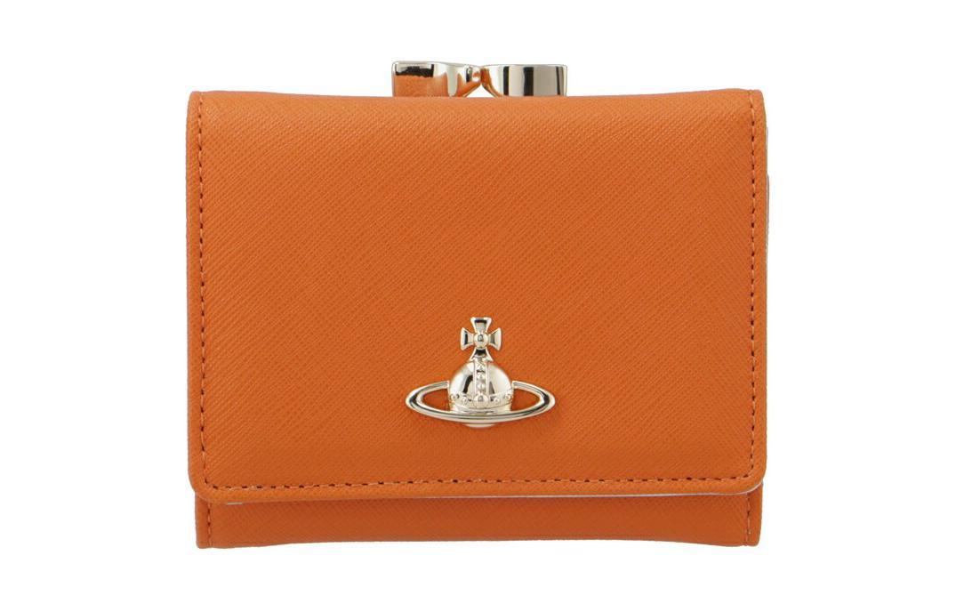 Vivienne Westwood Vivienne Westwood Leather Wallet Mini Women's Orange