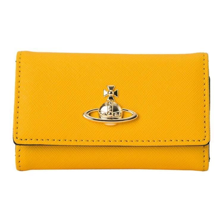 Vivienne Westwood Vivienne Westwood Saffiano Leather Key Pouch Unisex Yellow