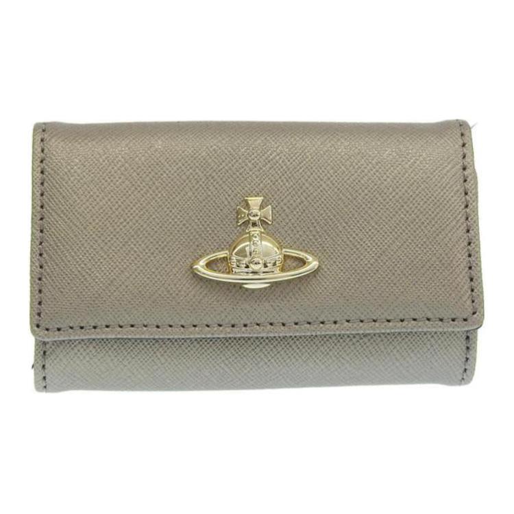 Vivienne Westwood Vivienne Westwood Leather Key Pouch Regular Unisex Metal Gray