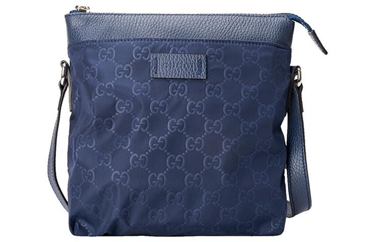 Gucci Gucci Nylon With Leather Messenger Bag Shoulder Bag Crossbody Bag Regular Men's Blue