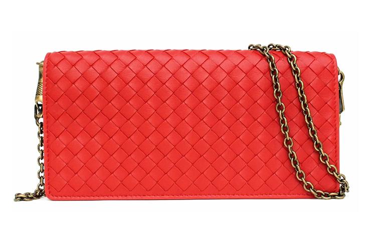 Bottega Veneta Bottega Veneta Sheepskin Crossbody Bag Shoulder Bag Women's Red