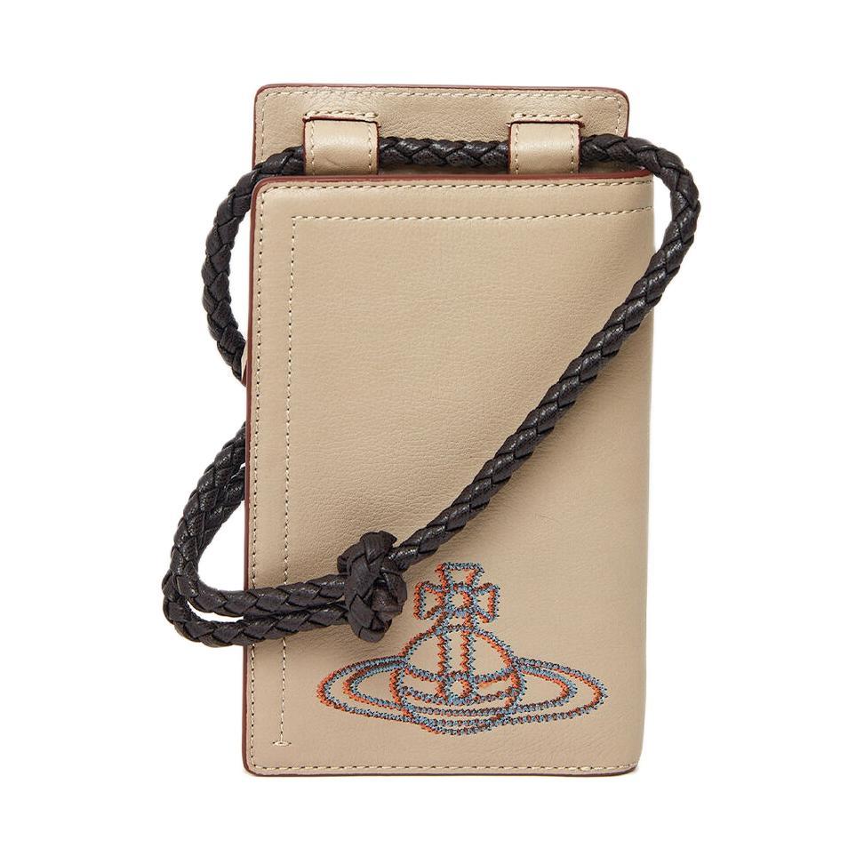 Vivienne Westwood Vivienne Westwood Cow Leather Shoulder Bag Crossbody Bag Wallet Unisex Beige