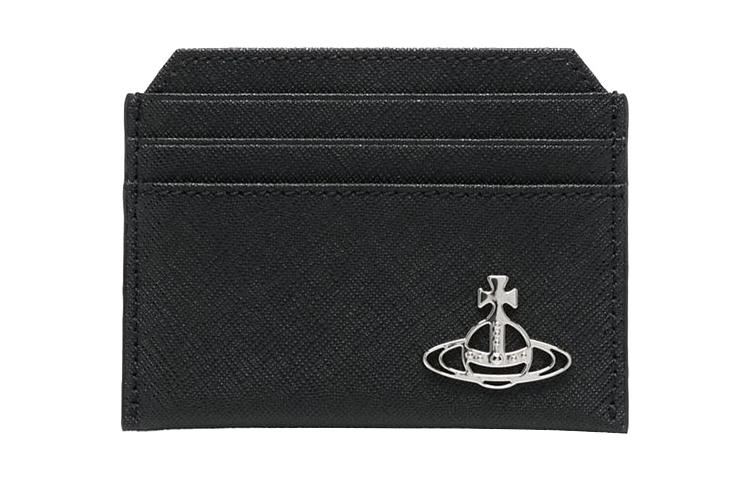 Vivienne Westwood Vivienne Westwood Saffiano Calfskin Card Clip Card Holder Men's Black
