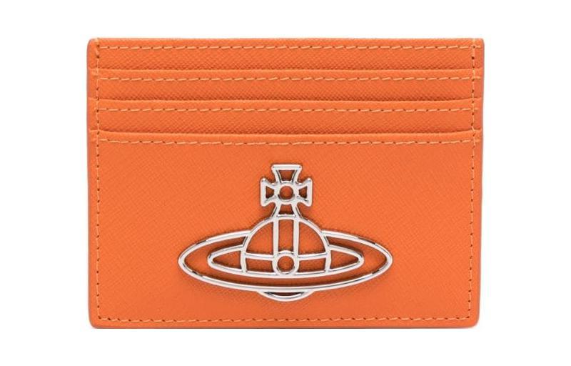 Vivienne Westwood Vivienne Westwood Cross-Grain Calfskin Card Holder Women's Sunset Orange