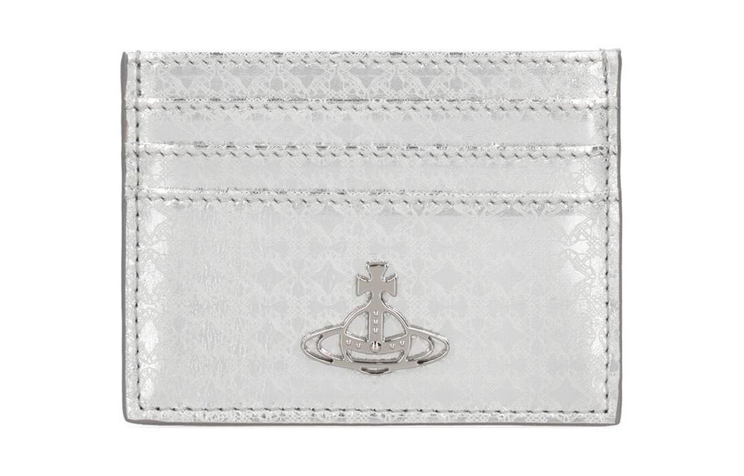 Vivienne Westwood Vivienne Westwood Calfskin Card Holder Unisex Silver