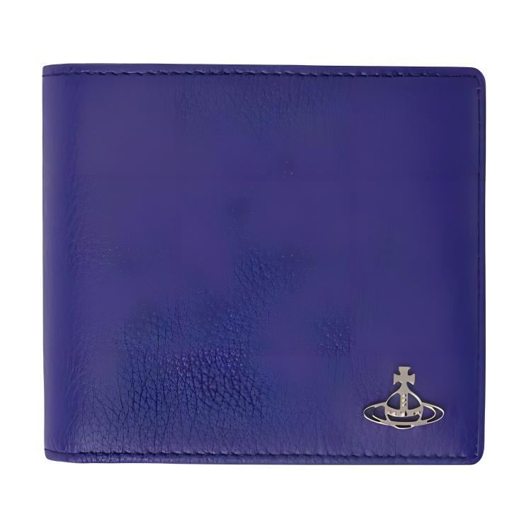 Vivienne Westwood Vivienne Westwood Cow Leather Wallet Men's Blue Purple