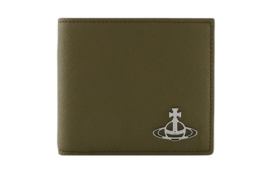 Vivienne Westwood Vivienne Westwood Saffiano Cow Leather Card Holder Wallet Men's Green