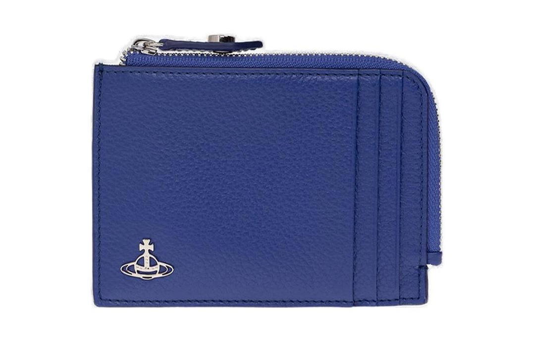 Vivienne Westwood Vivienne Westwood Textured Calfskin With Grains Card Clip Card Holder Women's Blue