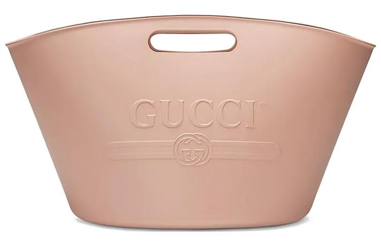 Gucci Gucci Rubber Material Basket Bag Handbag Large Size Women's Pink/Candy Color