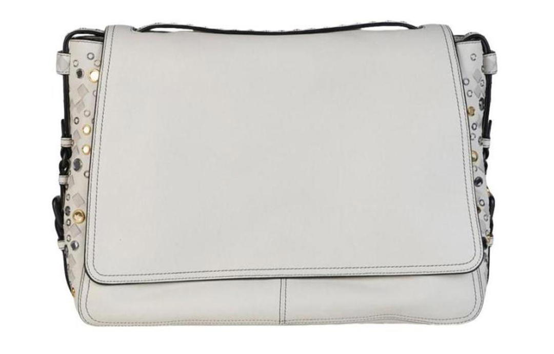 Bottega Veneta Bottega Veneta Genuine Leather Crossbody Bag, Shoulder Bag Women's White