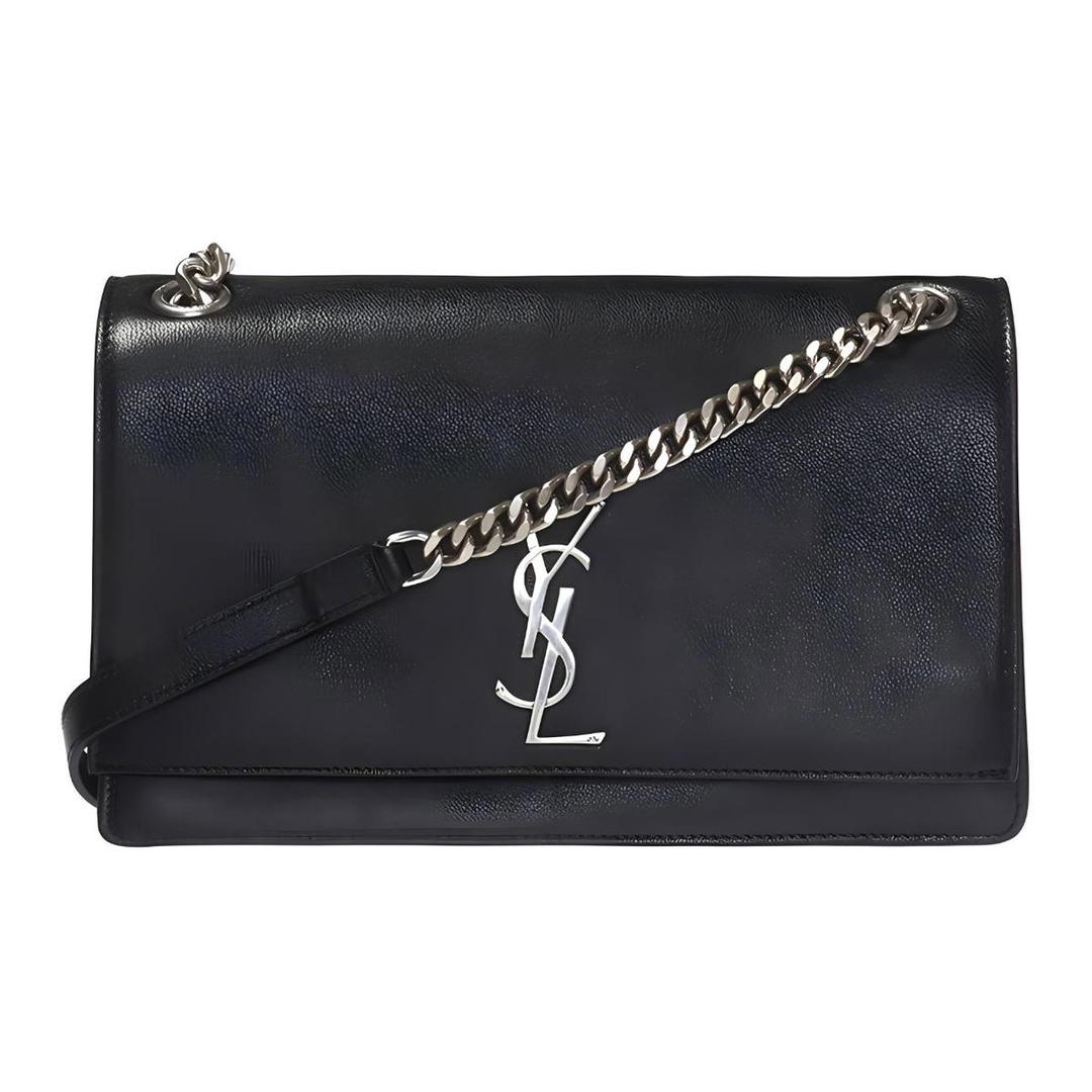 Saint Laurent Saint Laurent Grained Leather Crossbody Bags Shoulder Bags Medium Size Women's Black