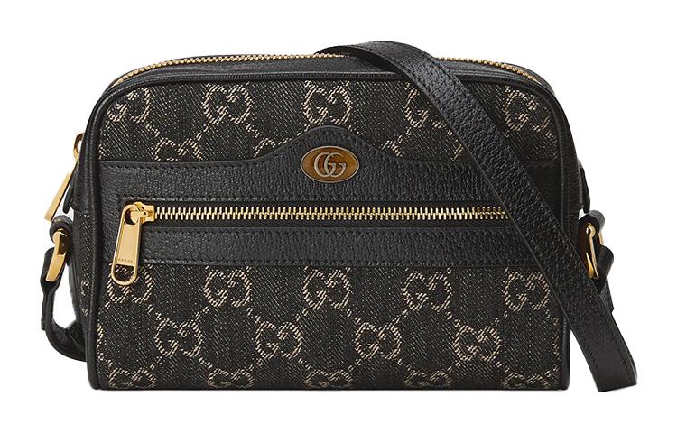 Gucci Gucci Ophidia Denim Camera Bag Crossbody Handbag Shoulder Bag Women's Black