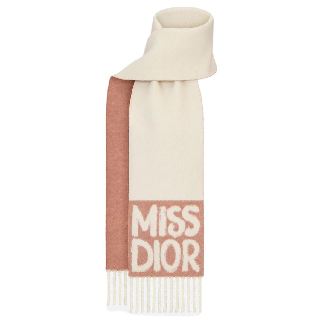 Dior Dior Cashmere Knit Scarves Women's Pink