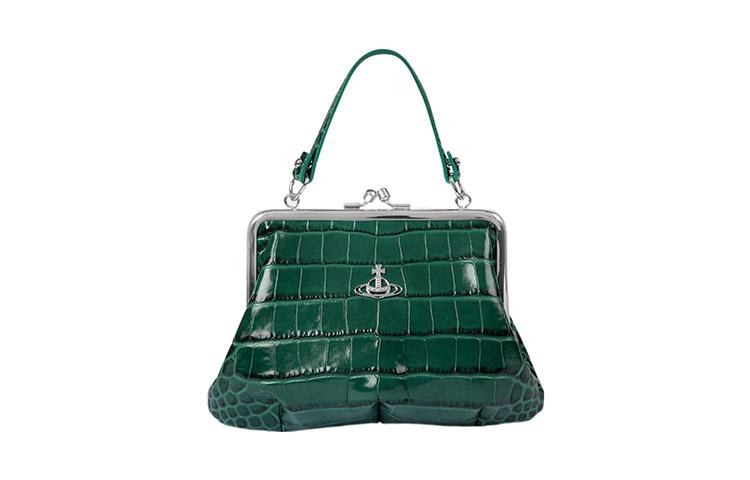 Vivienne Westwood Vivienne Westwood Granny Frame Calfskin Dumpling Bag Portable Shoulder Bag Crossbody Bag Wallet Women's Green