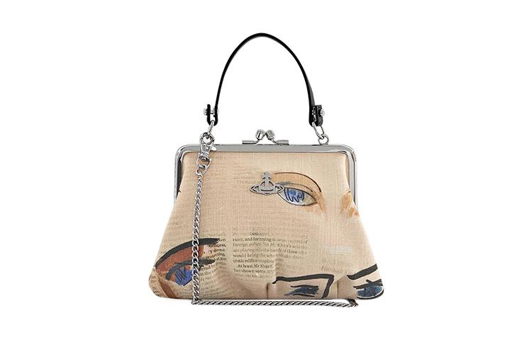 Vivienne Westwood Vivienne Westwood Cotton Portable Shoulder Bag Crossbody Bag Wallet Women's Beige