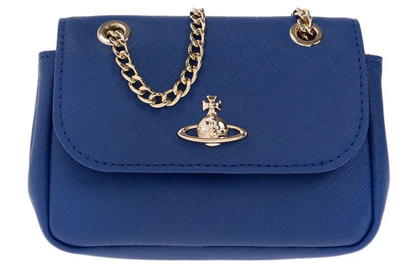 Vivienne Westwood Vivienne Westwood Saffiano Cow Leather Crossbody Bag Shoulder Bag Women's Royal Blue