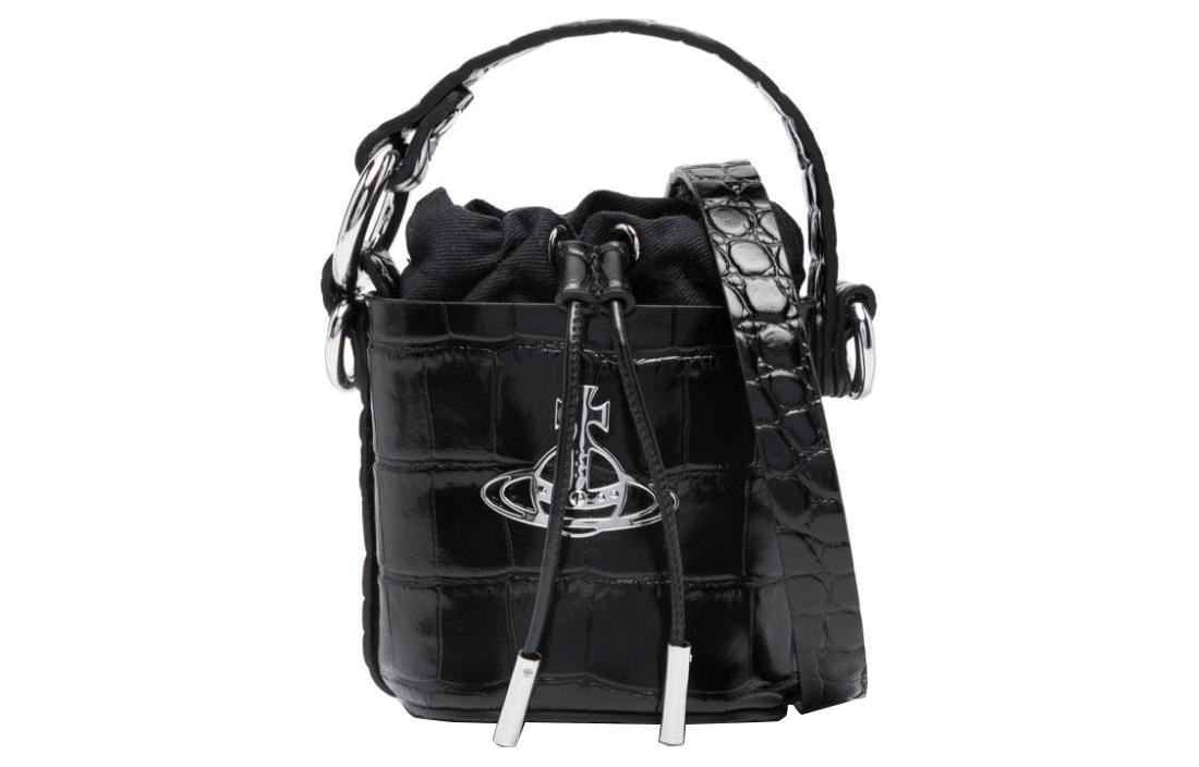 Vivienne Westwood Vivienne Westwood DAISY Calfskin Bucket Bags Shoulder Bag Crossbody Bag Handbag Mini Women's Black