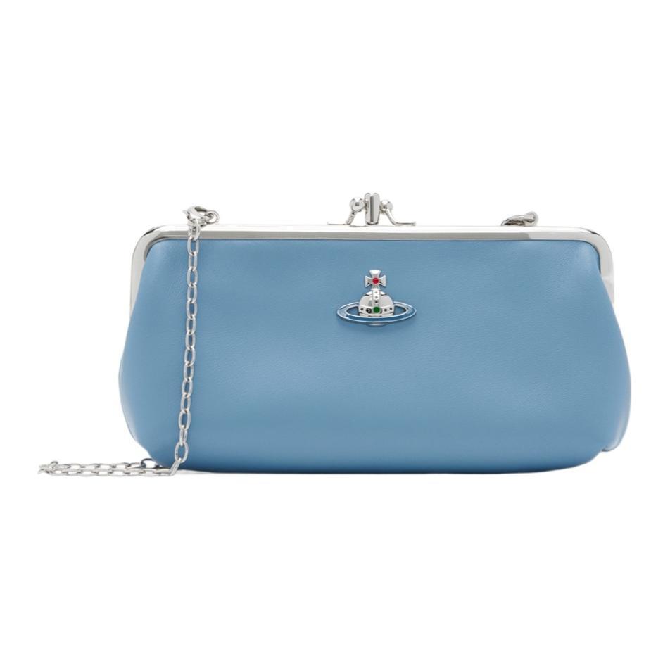 Vivienne Westwood Vivienne Westwood Napa Lambskin Clutch Bag Over The Shoulder Women's Blue