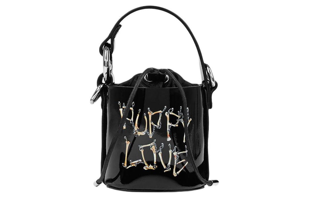 Vivienne Westwood Vivienne Westwood DAISY Patent Leather With Leather Bucket Bag, Shoulder Bag, Crossbody Bag, Handbag Mini Women's Black