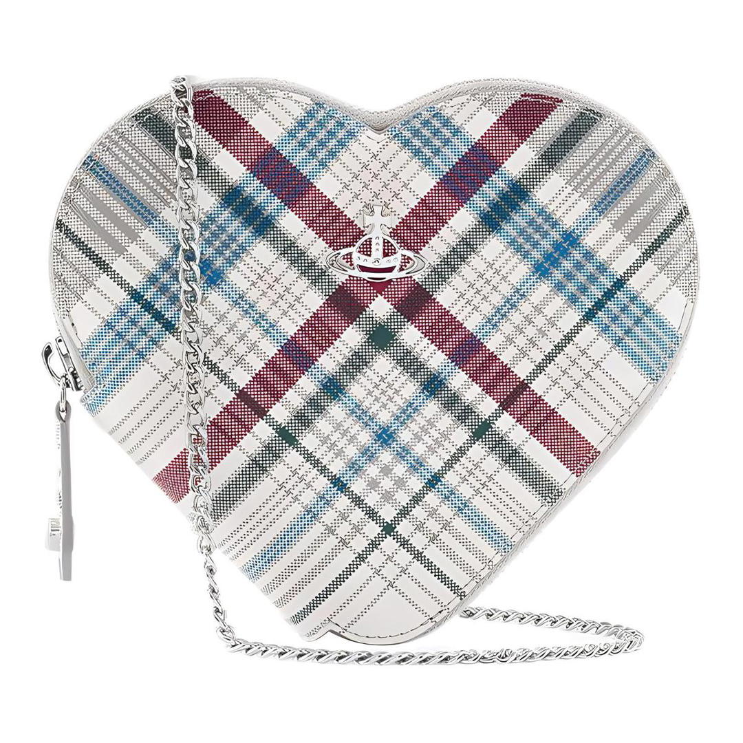 Vivienne Westwood Vivienne Westwood Calfskin Shoulder Bag Crossbody Bag Women's White & Blue With Red