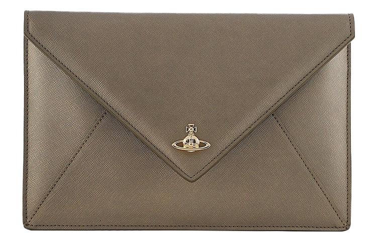 Vivienne Westwood Vivienne Westwood Cow Leather Envelope Bag Clutches Women's Metal Gray