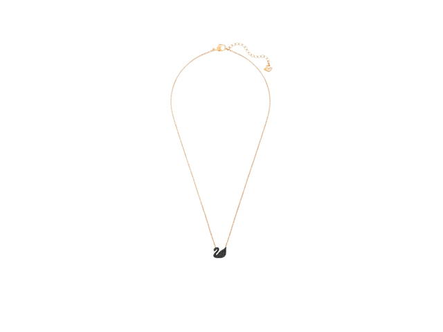 Swarovski Swarovski Swan Pendant In Black With Rose Gold-Tone Plated Hardware - view 2