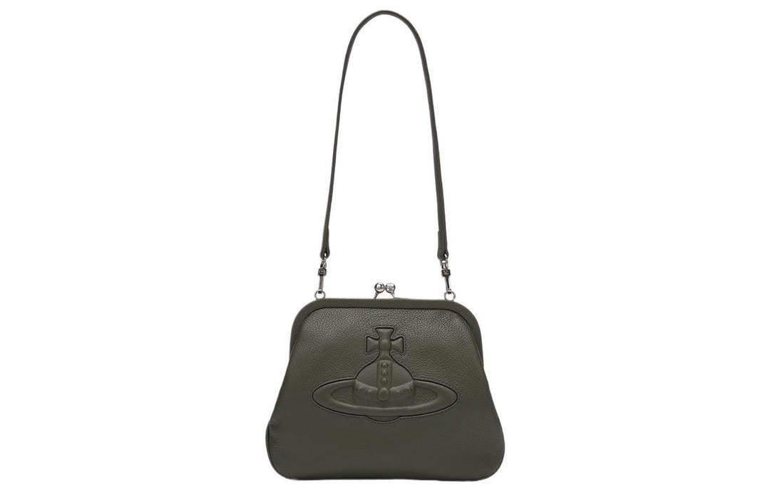 Vivienne Westwood Vivienne Westwood Leather Shoulder Bag Crossbody Bag Clutches Women's Green