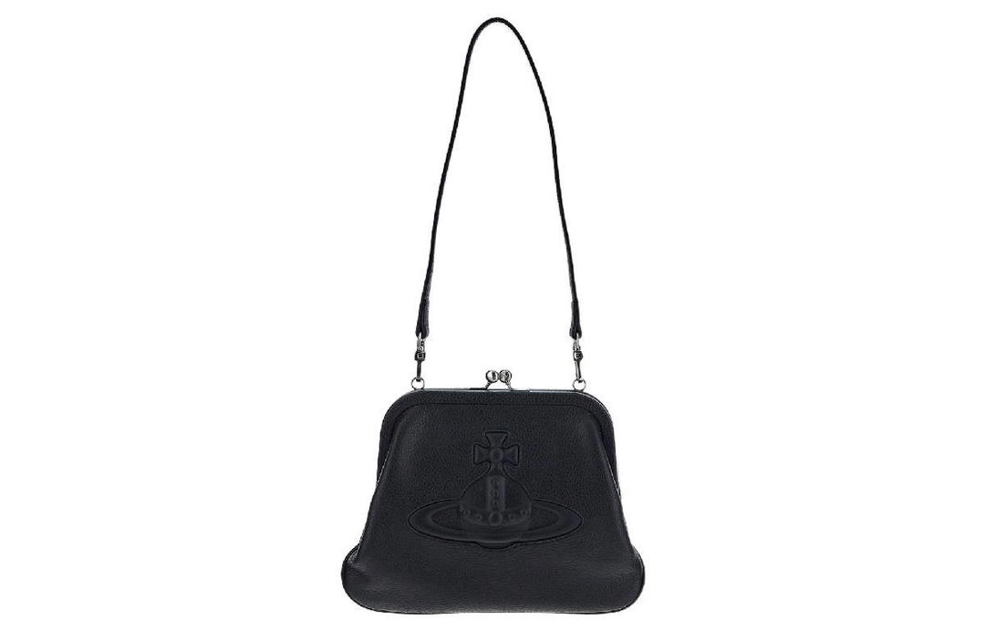 Vivienne Westwood Vivienne Westwood Grain Cow Leather Dumpling Bag Handbag Shoulder Bag Women's Black
