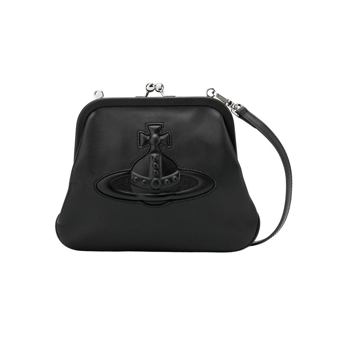 Vivienne Westwood Vivienne Westwood Leather Handheld Shoulder Bag Crossbody Bag Small Size Women's Black