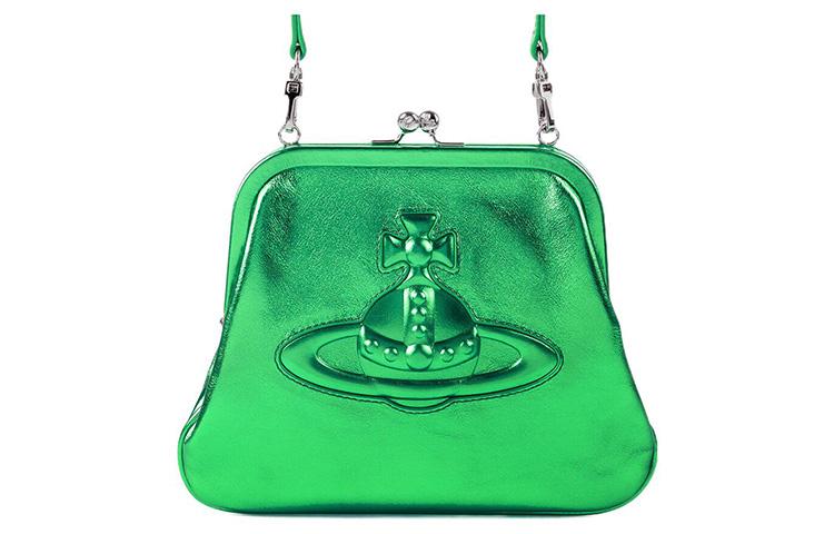 Vivienne Westwood Vivienne Westwood Cow Leather Dumpling Bag Clutch Handbag Shoulder Bag Women's Green