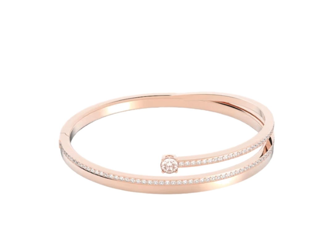 Swarovski Swarovski Round Cut White Rose Gold-tone Plated