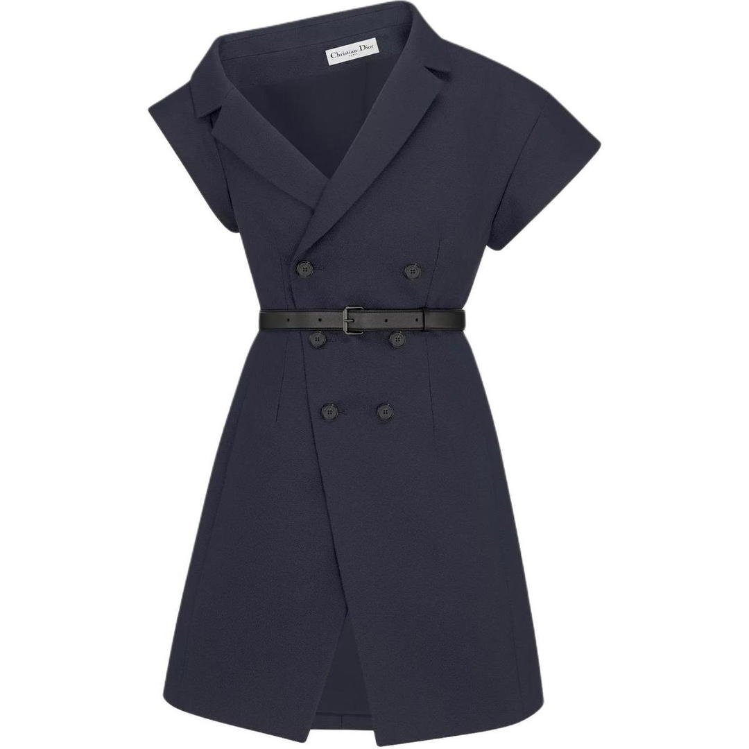 Dior Dior Short Sleeved Dresses Women's Marine Blue
