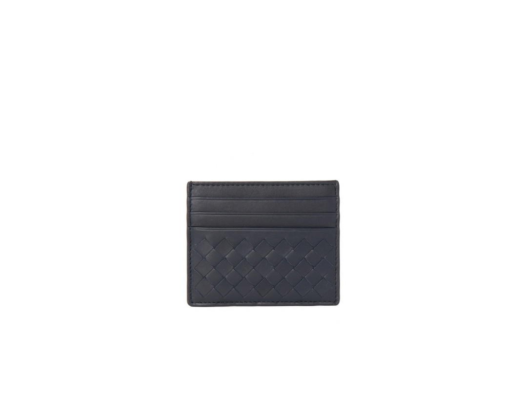 Bottega Veneta Bottega Veneta Intrecciato Classic Card Wallet In Calfskin Leather Black