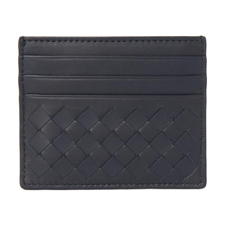 Bottega Veneta Bottega Veneta Cow Leather Card Clip Card Holder Unisex Marine Blue