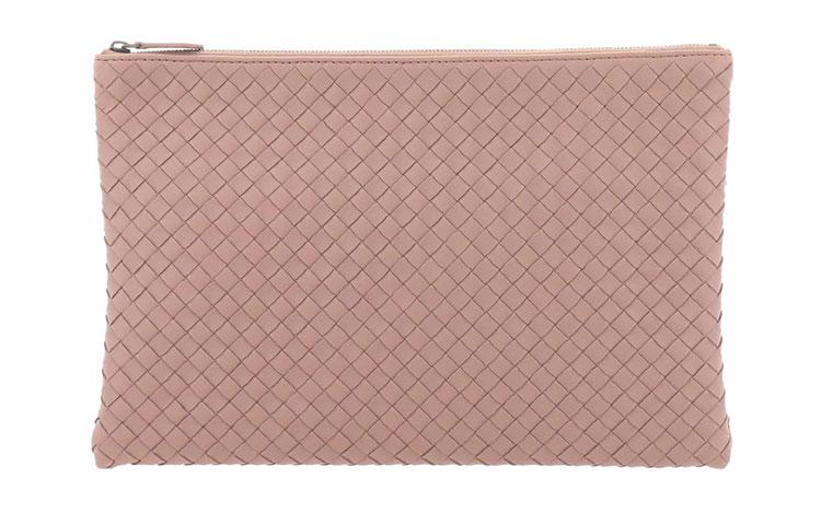 Bottega Veneta Bottega Veneta Intrecciato Sheepskin Clutch Women's Nude Pink