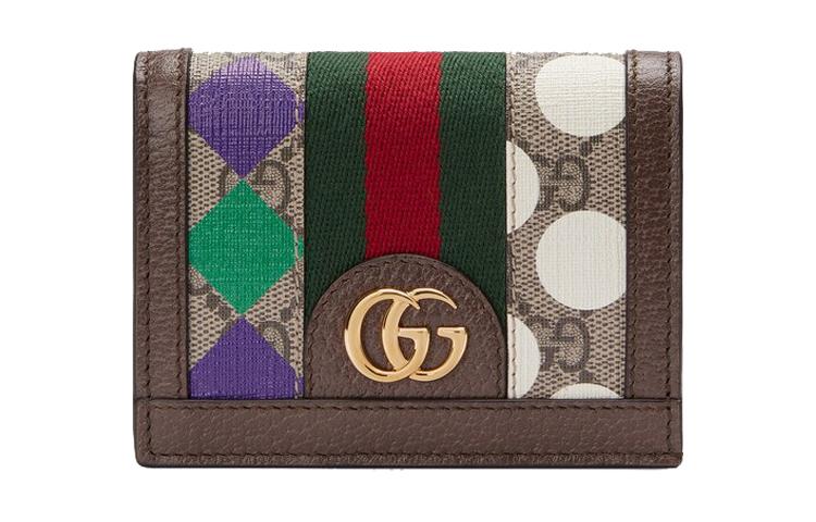 Gucci Gucci Ophidia Canvas With Leather Wallet, Card Holder Unisex Brown