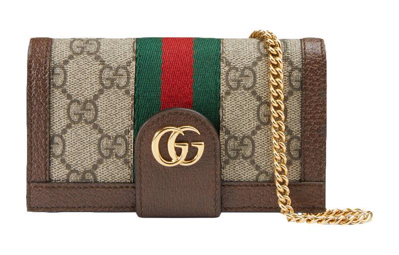 Gucci Gucci Canvas With Leather Handbag Shoulder Bag Crossbody Bag IPhone 7/8 Cell Phone Pouch Unisex Ebony