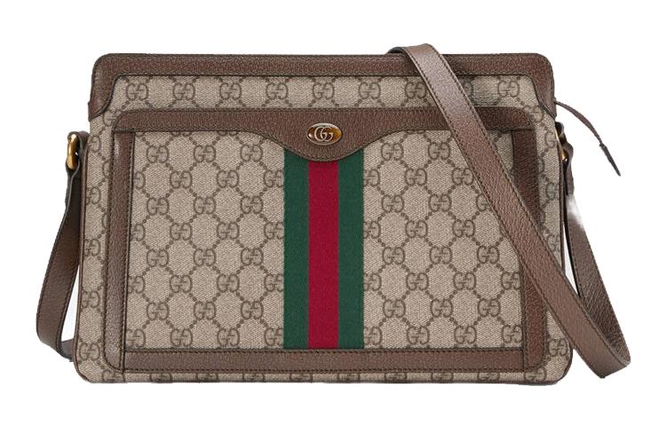 Gucci Gucci Ophidia Canvas With Leather Canvas Bag Trunk Bag Shoulder Bag Crossbody Bag Medium Size Women's Ebony/Brown
